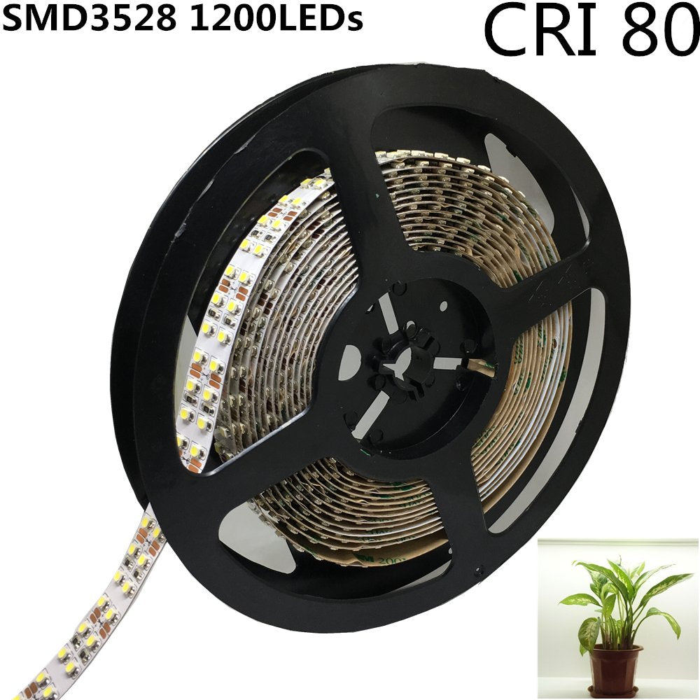 DC 12V Dimmable SMD3528-1200 Double Row Flexible LED Strips 240 LEDs Per Meter 15mm Width 1200lm Per Meter