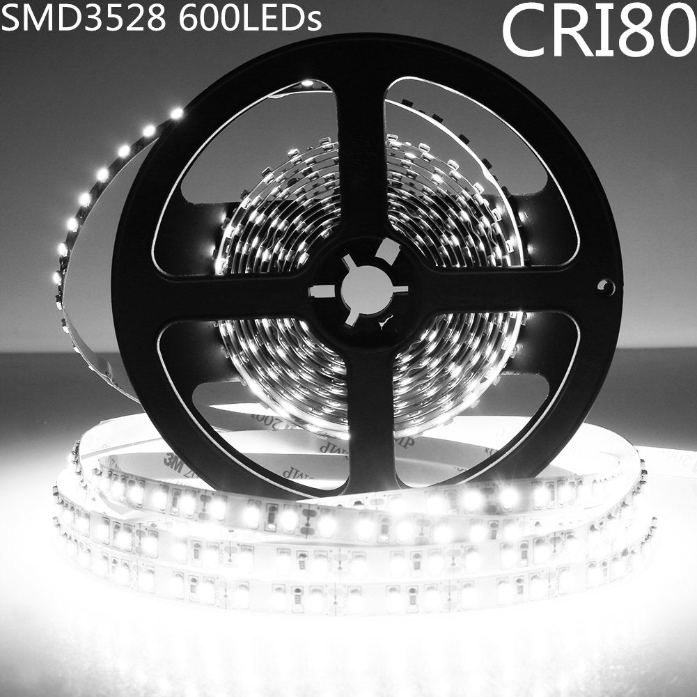 DC 12V Dimmable SMD3528-600 Flexible LED Strips 120 LEDs Per Meter 8mm Width 600lm Per Meter