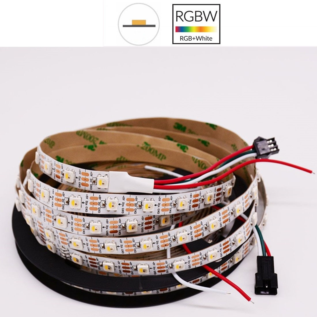 DC 5 V SK6812 Einzeln adressierbares LED-Streifenlicht 5050 RGBW 16,4 Fuß (500 cm) 60 LED/Meter LED-Pixel-Flexibles Band Weiße Leiterplatte